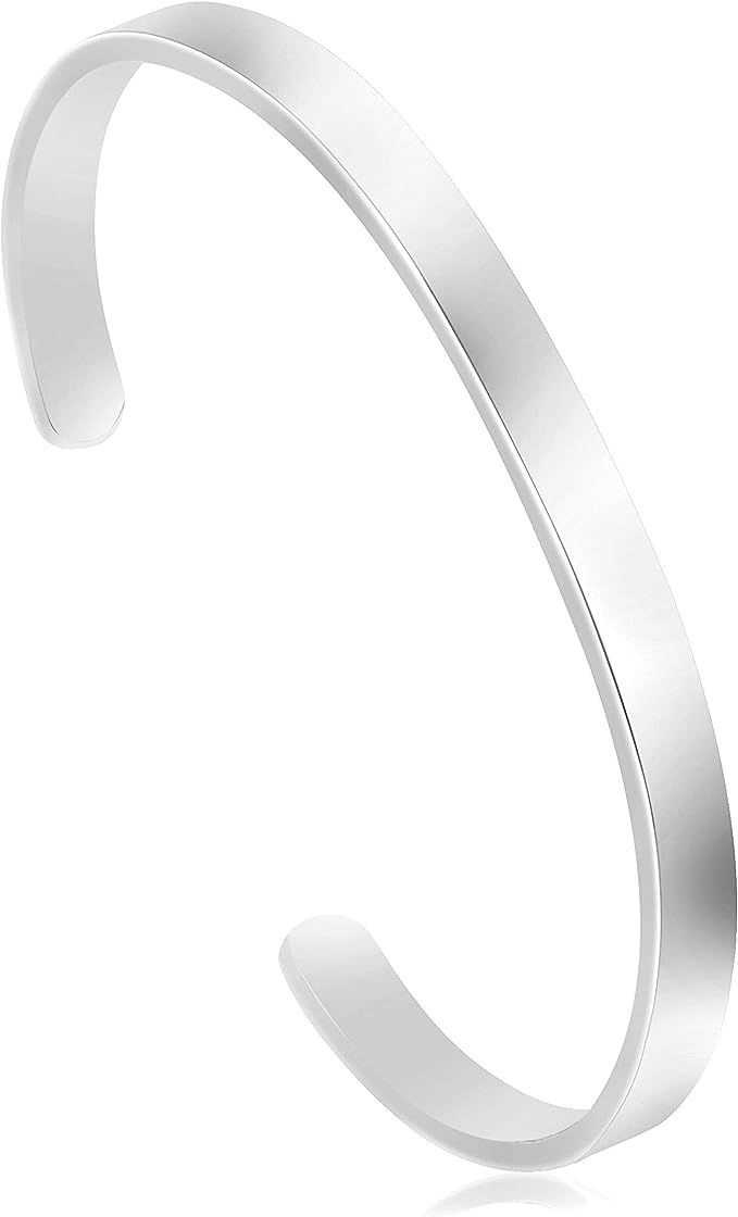 JoycuFF Stainless Steel Bracelets for Women Inspirational Gifts for Friends Daughter Mom Silver G... | Amazon (US)