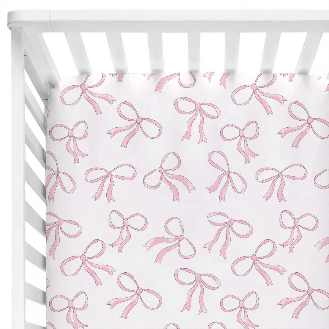 Blushing Bows Crib Sheet | Caden Lane