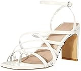 The Drop Women's Avis Square Toe Strappy High Heeled Sandal, White, 8.5 | Amazon (US)