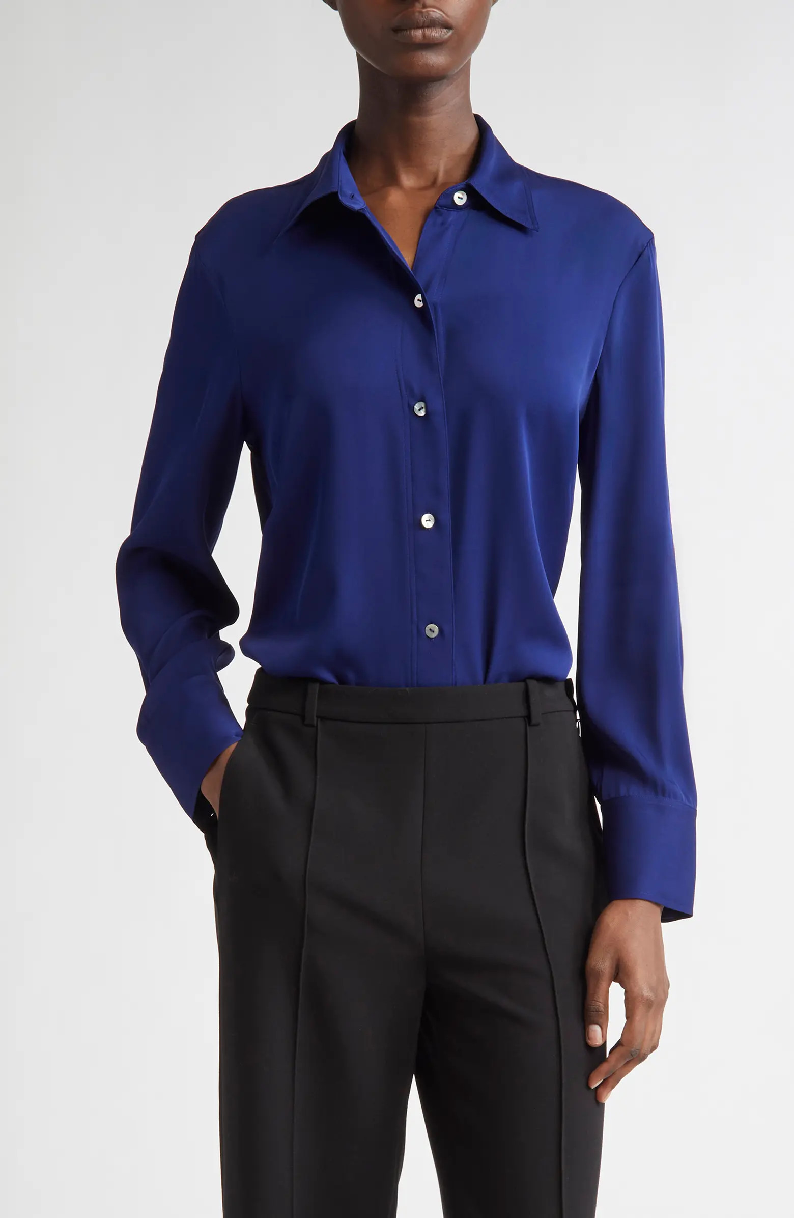 Stretch Silk Button-Up Shirt | Nordstrom