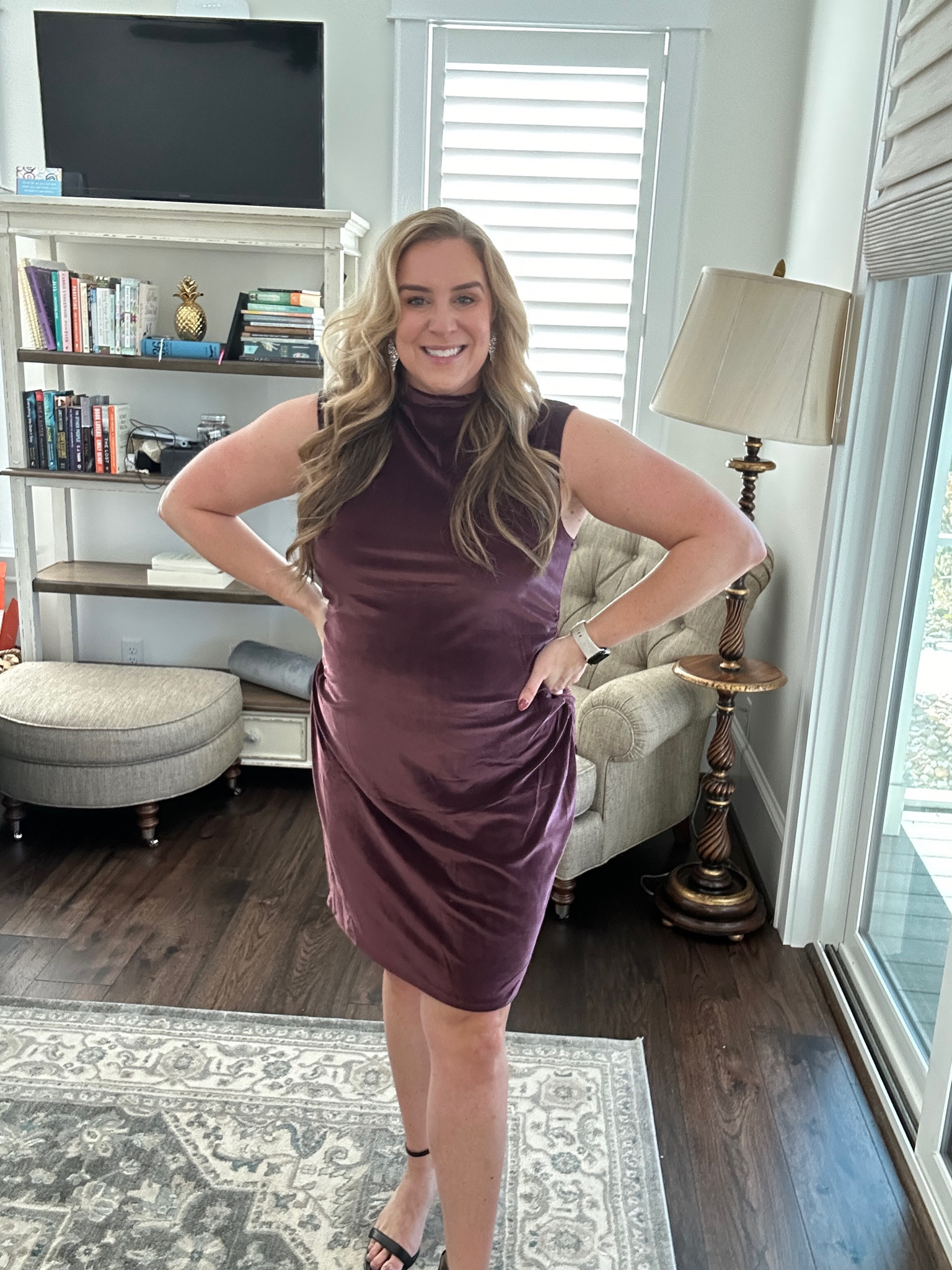 This velvet dress is so comfortable and has a great length! Love the wine color

#LTKMidsize #LTKHoliday #LTKFindsUnder50