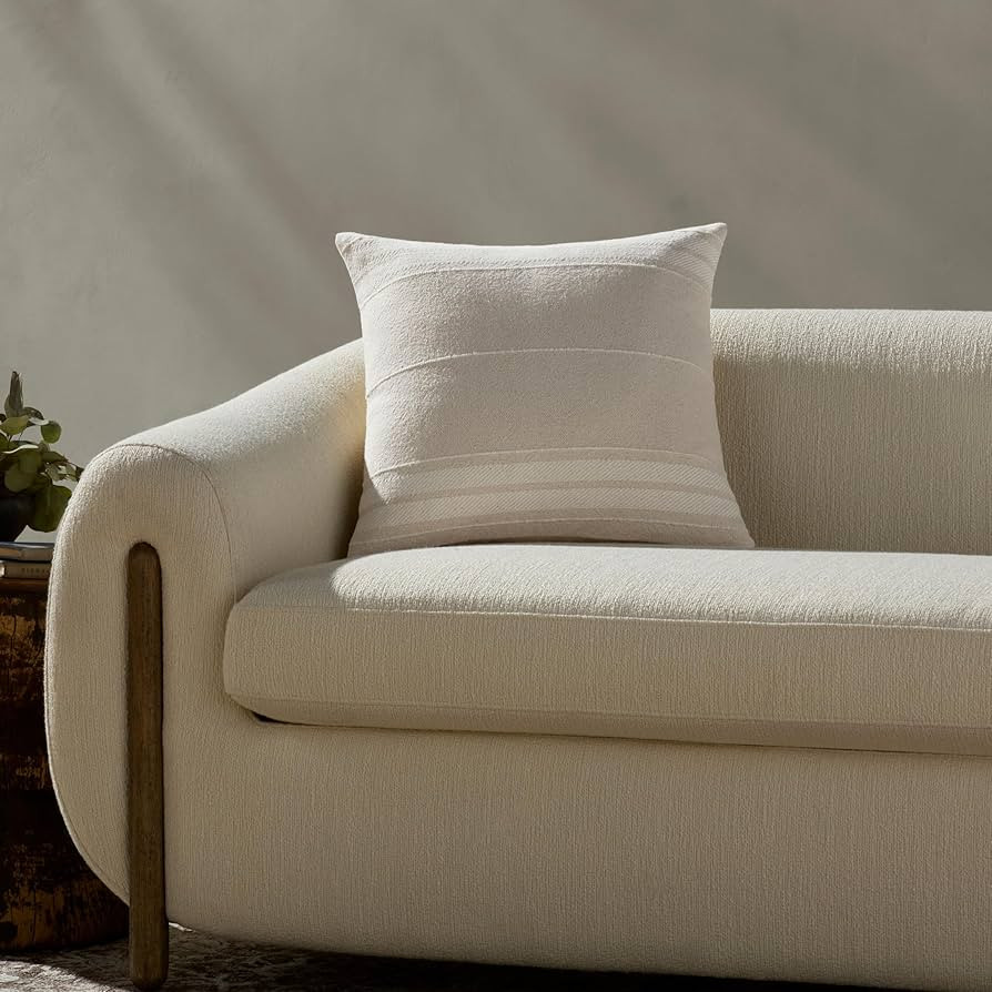 Loloi Magnolia Home by Joanna Gaines Selena Collection PMH0076 Natural/Ivory 18'' x 18'' Cover w/... | Amazon (US)