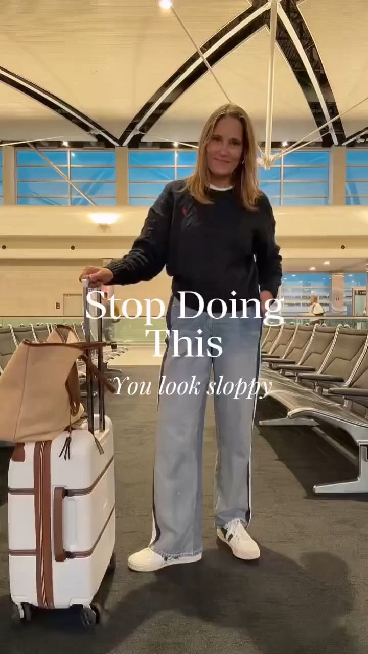 Travel days are so much better when your outfit is comfortable and cute. These sweatpant jeans with the sporty stripe are such a fun option for long flights, road trips, or running around once you arrive. I love a travel outfit that keeps me comfortable while still feeling put together.

#LTKSeasonal #LTKOver40 #LTKMidsize
