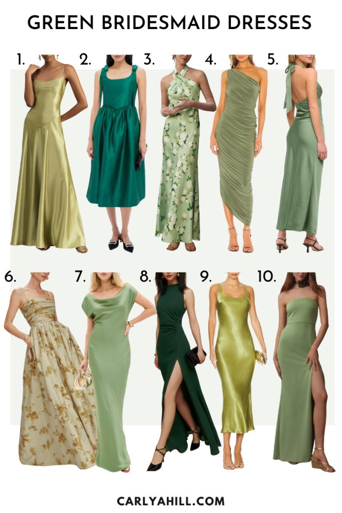 green mismatched bridesmaid dresses 

#LTKParties #LTKStyleTip #LTKWedding