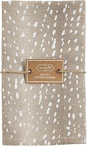 Mud Pie Animal Print Cloth Napkin Set, Fawn, 18" x 18" | Amazon (US)