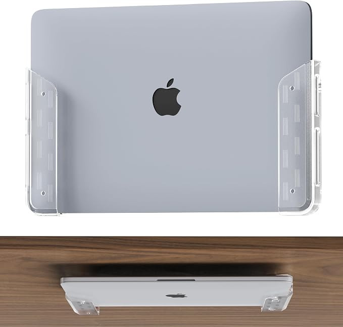 ELETIUO Clear Wall & Under Desk Laptop Mount Holder–Adhesive & Screw in,1.02"/ 26 mm,Anti-Scrat... | Amazon (US)