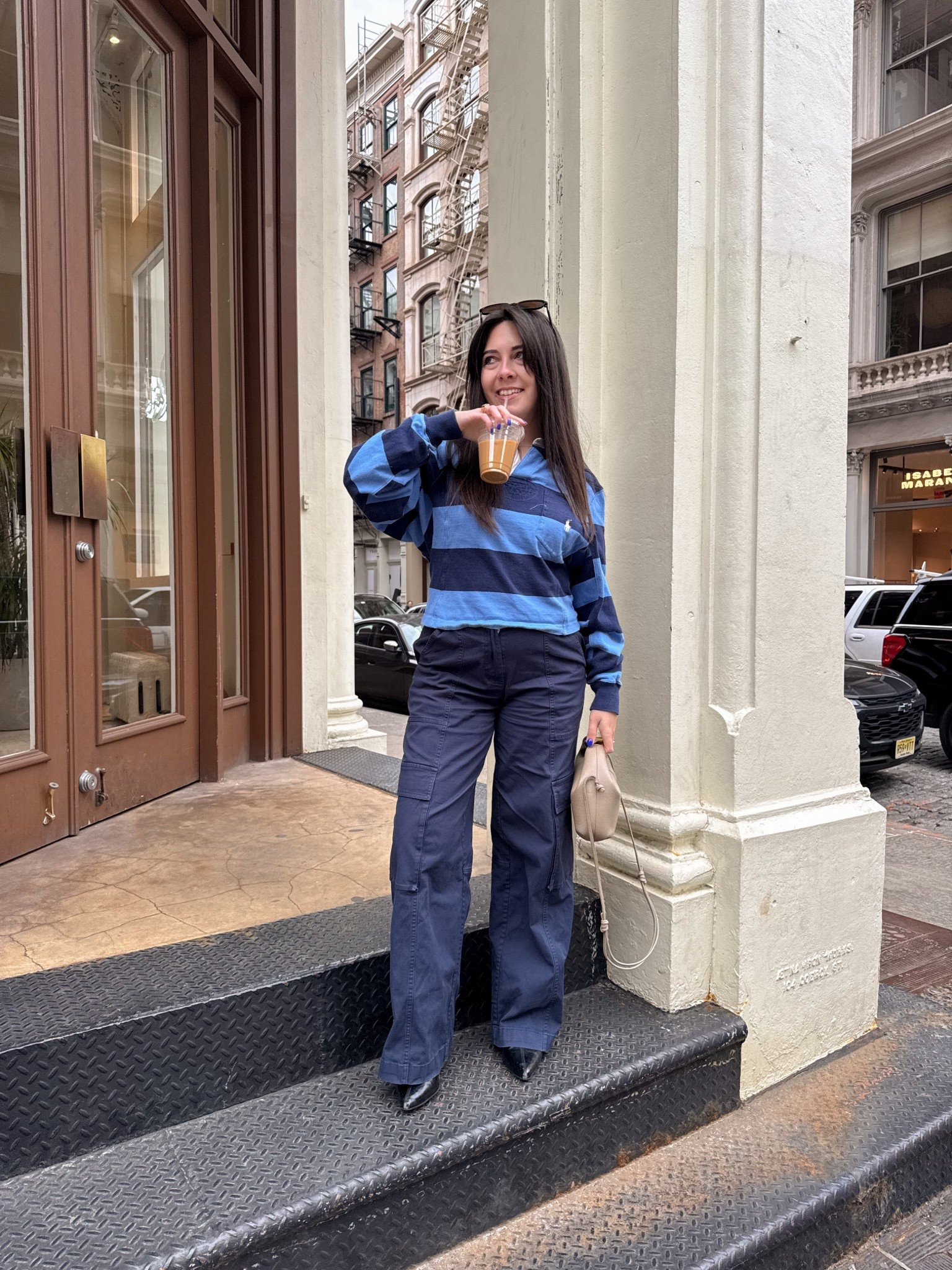 Easy weekend uniform: rugby stripes + relaxed cargos + a pointed boot to pull it together. Effortless, comfortable, and still polished enough for running around the city (iced coffee mandatory).

#LTKootd #LTKSaleAlert #LTKSeasonal