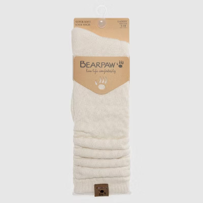 Bearpaw Women's Boot Knee High Cable Socks 1pk - Egret | Target