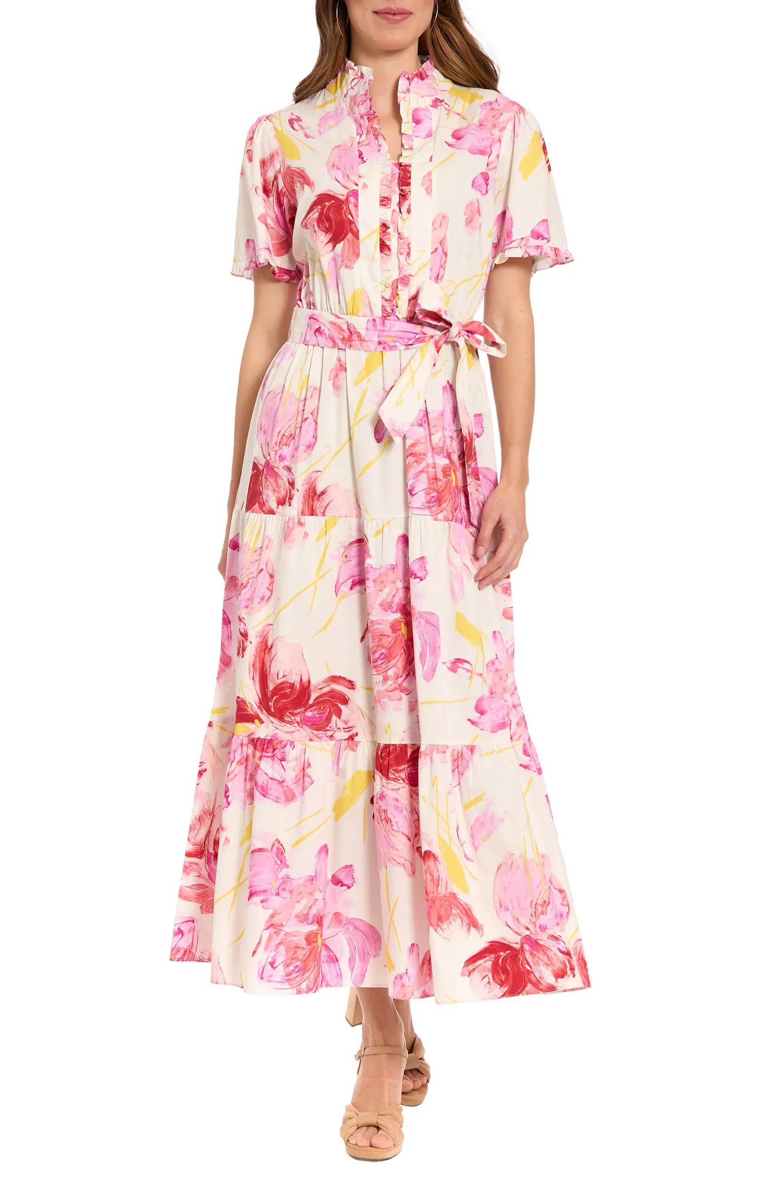 London Times Ruffle Neck Maxi Dress | Nordstromrack | Nordstrom Rack