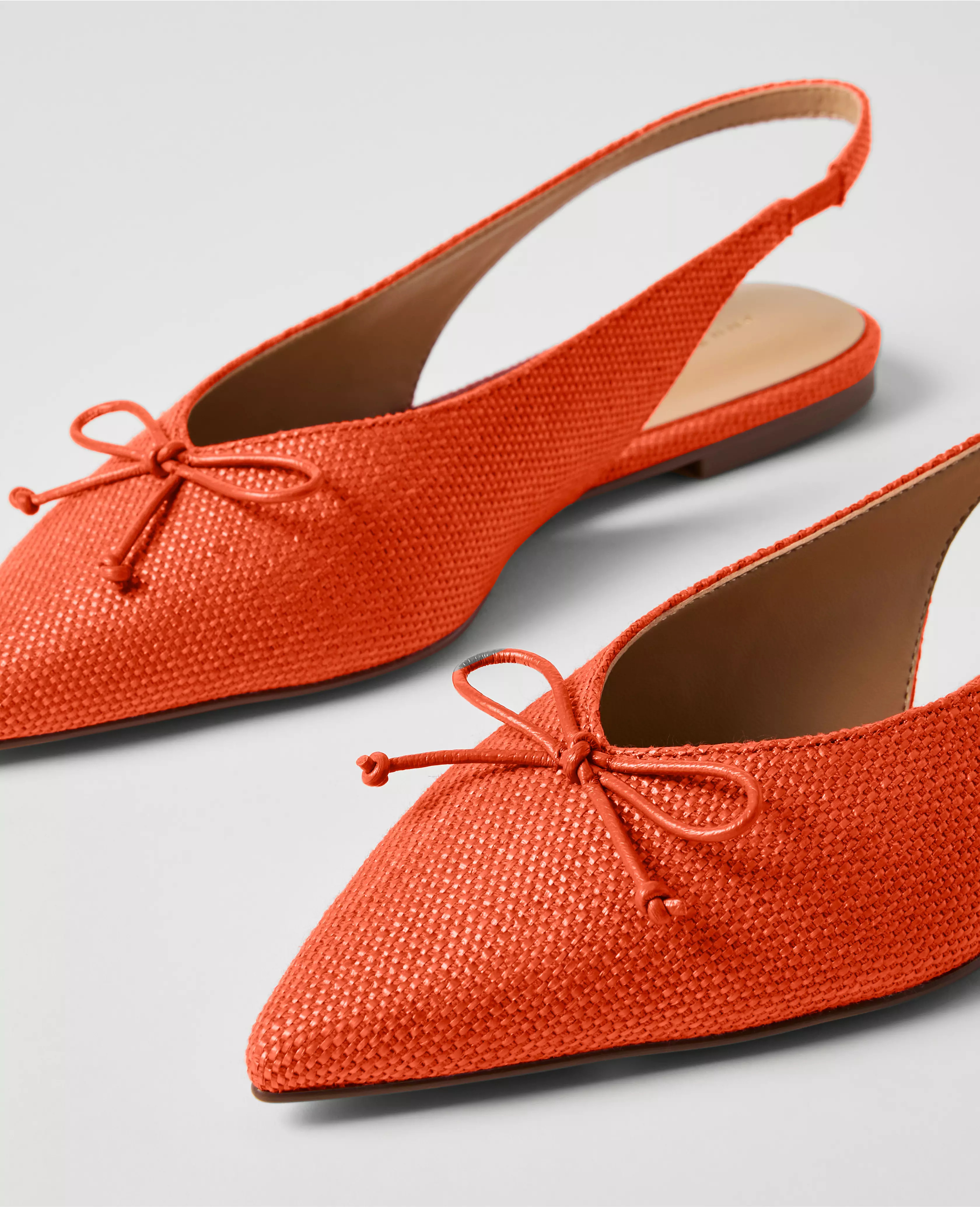 Straw Bow Slingback Flat | Ann Taylor