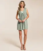 Pleated Front Tie Romper | Buckle
