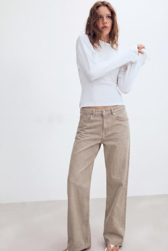 Zara - Trf Relaxed Fit Mid-Waist Jeans - Chocolate - Eu 34 (Au 6) - Woman | Zara AU