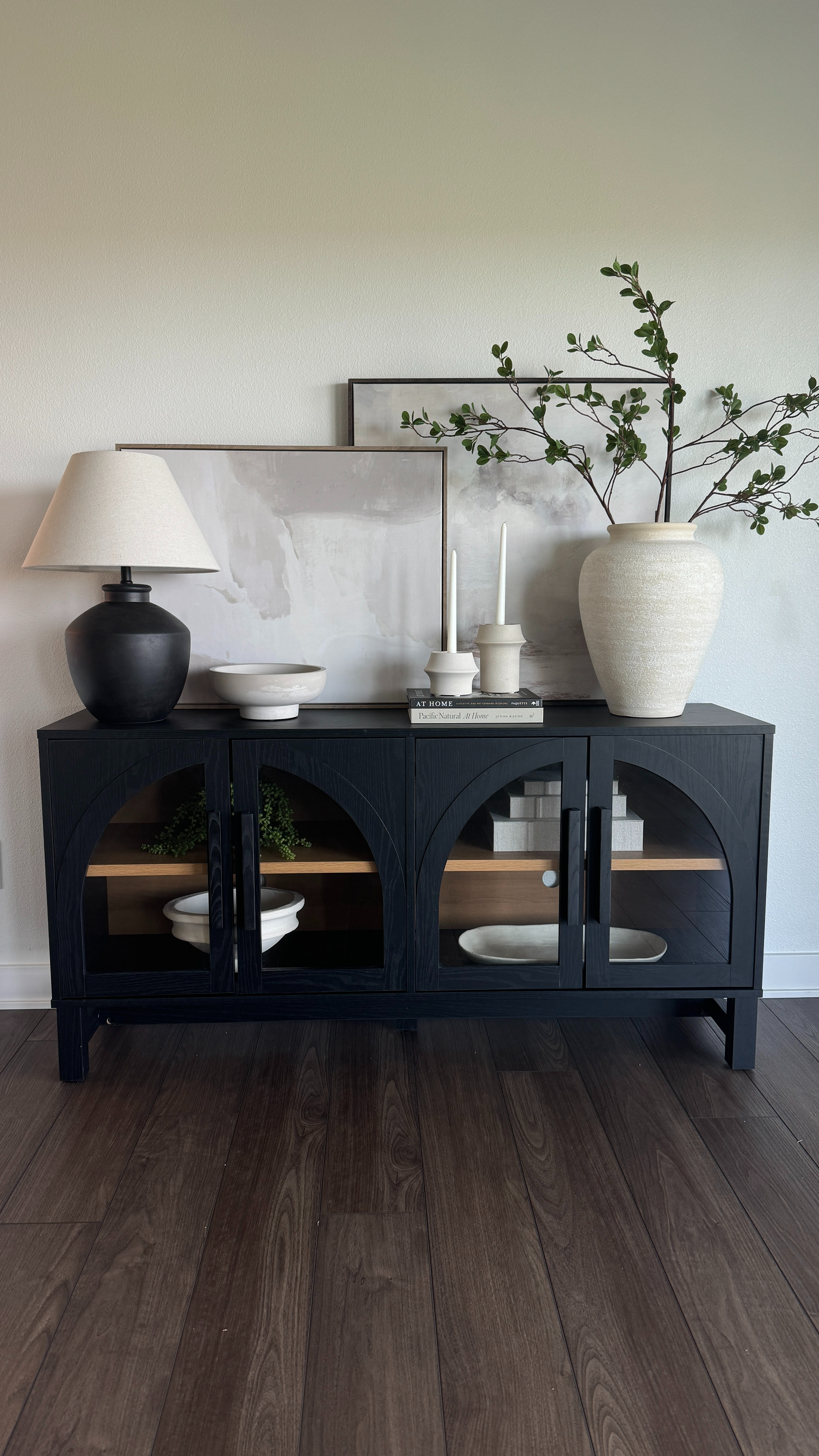 Modern console table styling that feels clean, simple, and easy for any season 🤍 

 

#LTKHome