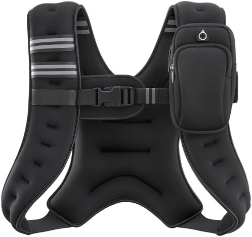 ZELUS Weighted Vest, 6lb/8lb/12lb/16lb/20lb/25lb/30lb Weight Vest with Reflective Stripe for Work... | Amazon (US)