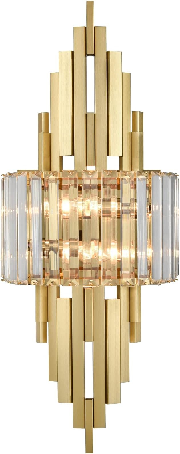 Modern Wall Sconces 2-Light Brushed Gold Wall Sconces Crystal Wall Light for Living Room Bedside ... | Amazon (US)