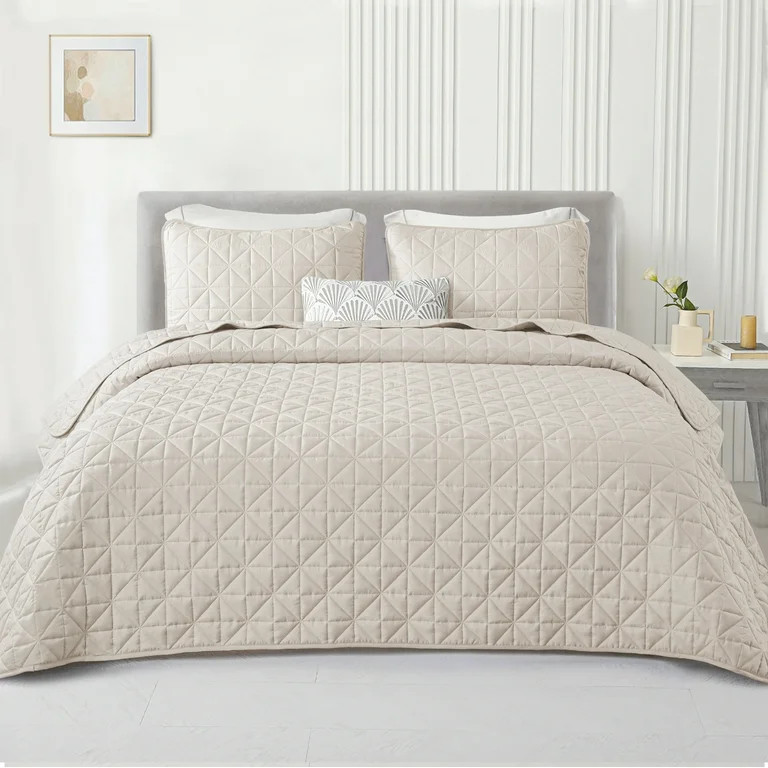 Exclusivo Mezcla Twin Quilt Bedding Set, Lightweight Soft Brich Beige Twin Bedspreads Coverlets w... | Walmart (US)