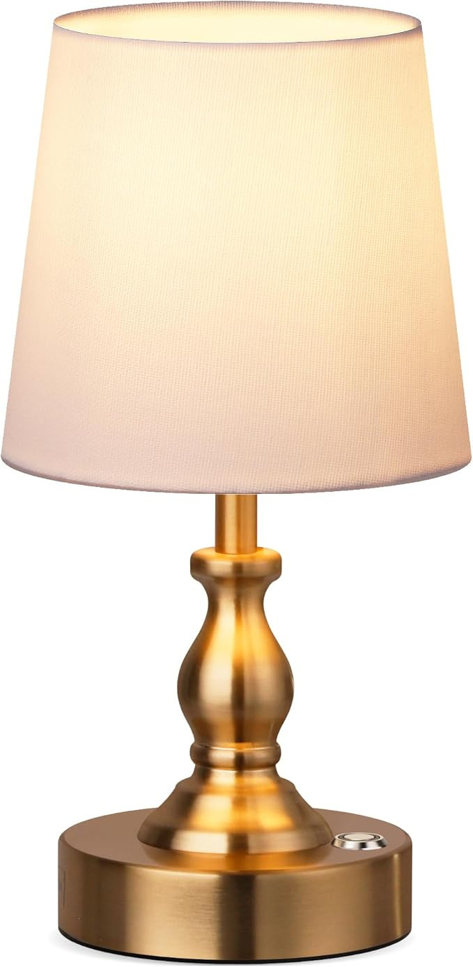 PARTPHONER Mini Cordless LED Table Lamp, 5200mAh Rechargeable Battery Operated Lamp, 3-Level Brig... | Amazon (US)