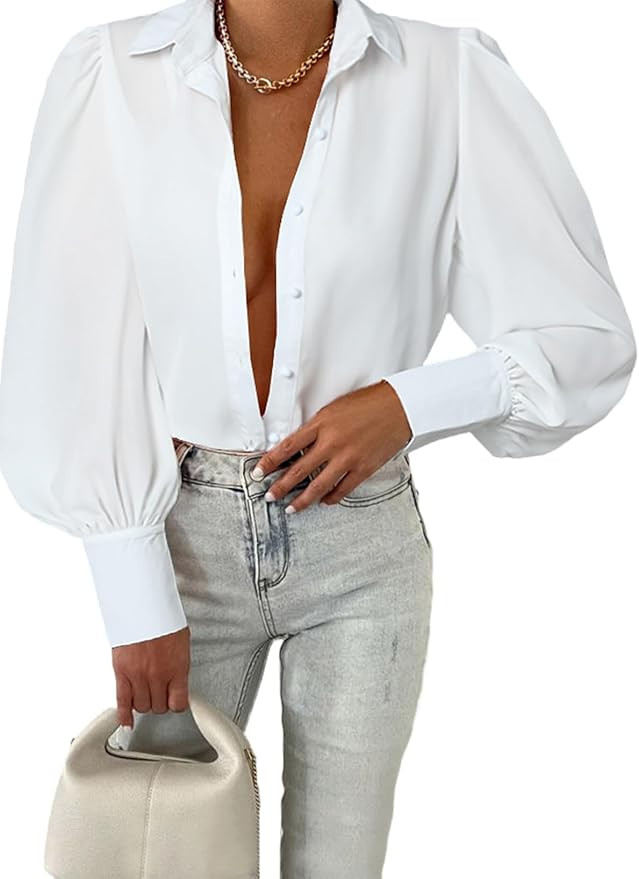 EVALESS Womens Tops Button Down Shirts Print Long Sleeve Blouses for Women Fashion 2023 | Amazon (US)