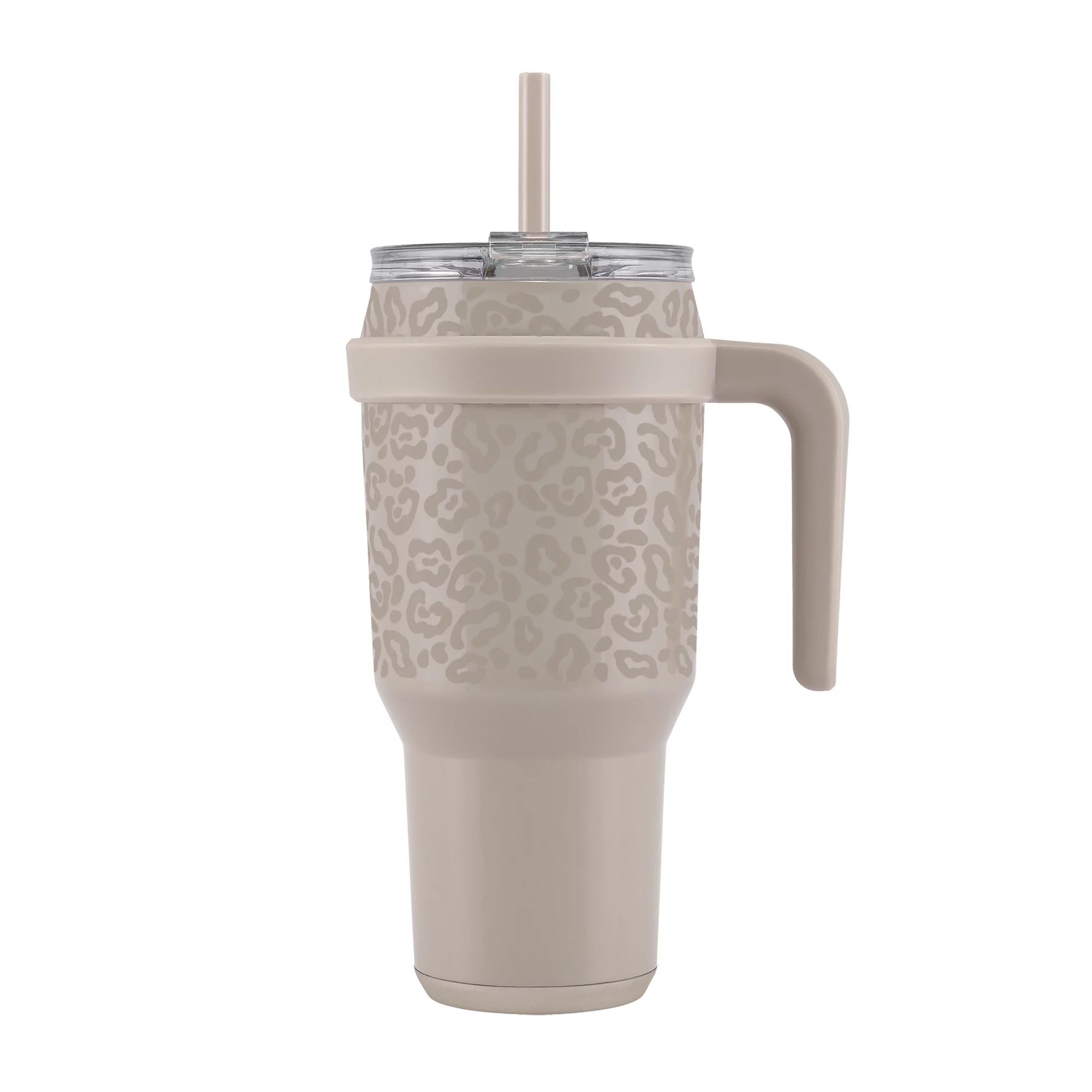 Reduce Vacuum Insulated Stainless Steel Cold1 Tumbler with Handle, Lid, and Straw, Sand Leopard P... | Walmart (US)