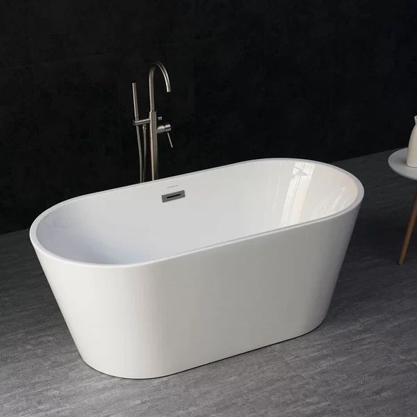 BTA1514-C WoodBridge 59" x 30" Freestanding Soaking Bathtub | Wayfair North America