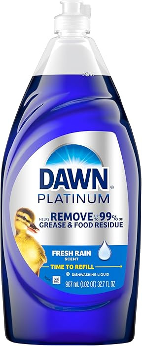 Dawn Platinum Dishwashing Liquid, Fresh Rain Scent, 32.7 fl oz | Amazon (US)