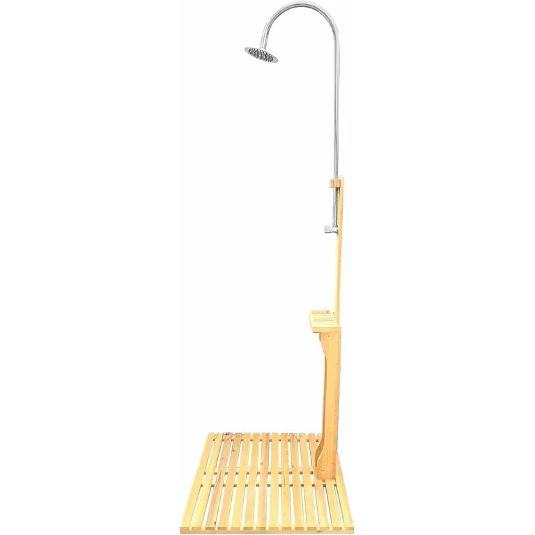Wood Outdoor Shower Kit Portable with Chassis Board Freestanding Pool Shower for Backyard Patio G... | Walmart (US)