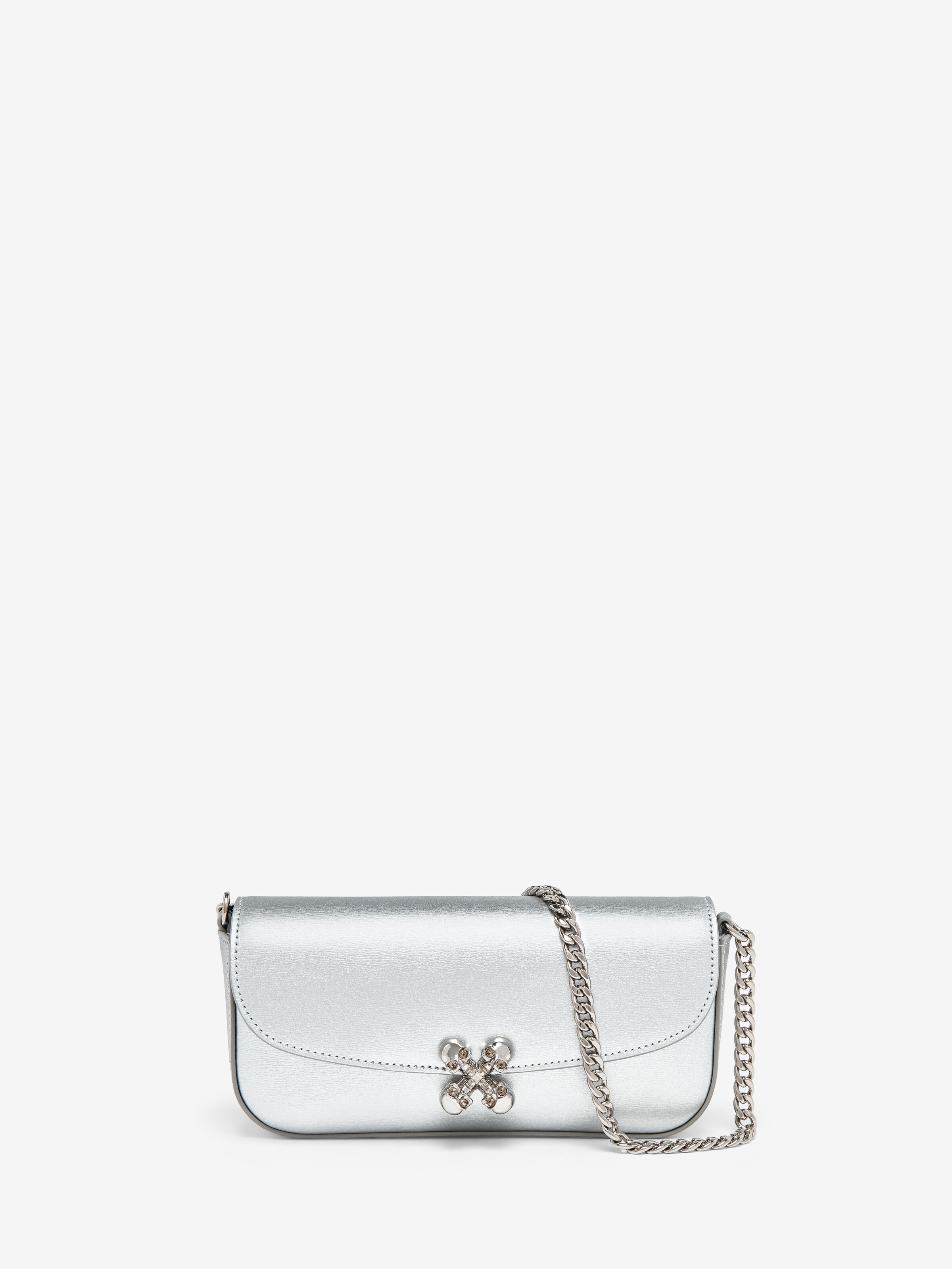 Women's Small Skull Flower Bag in Silver | Alexander McQueen