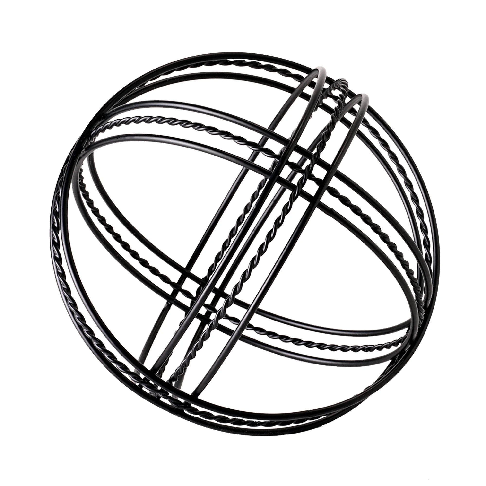Mainstays Indoor Metal Abstract Orb 6" Black Modern Accent Tabletop Decoration | Walmart (US)