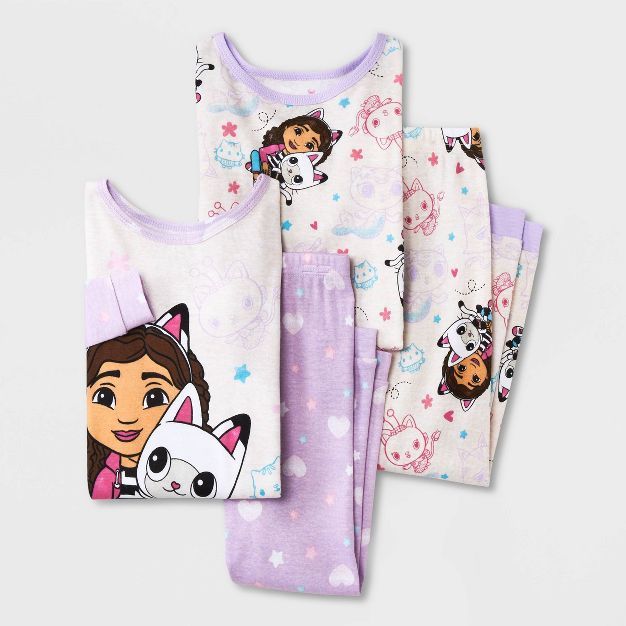 Toddler Girls' Gabby Dollhouse Snug Fit Pajama Set - Purple | Target