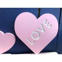 Large Love Heart, Chunky Wood Tiered Farmhouse Decor - Colorful | Etsy (US)