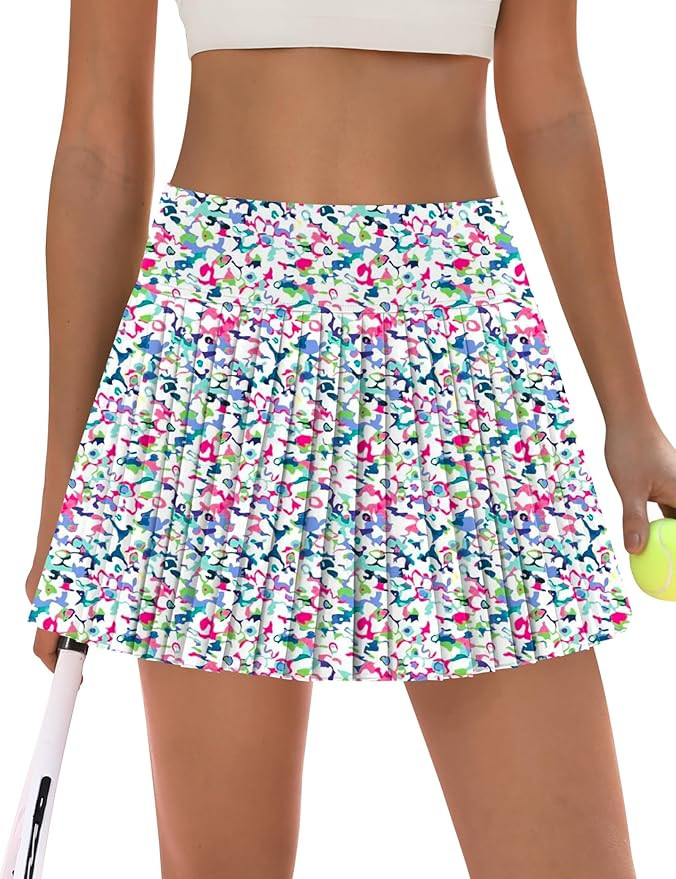 LouKeith Pleated Tennis Skirt High Waisted Golf Skirts with Shorts Pockets Casual Workout Athleti... | Amazon (US)
