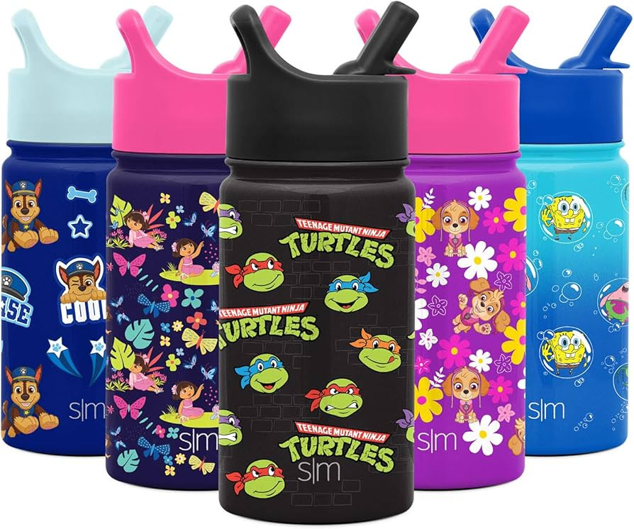 Simple Modern Teenage Mutant Ninja Turtles Kids Water Bottle with Straw Insulated Stainless Steel... | Amazon (US)