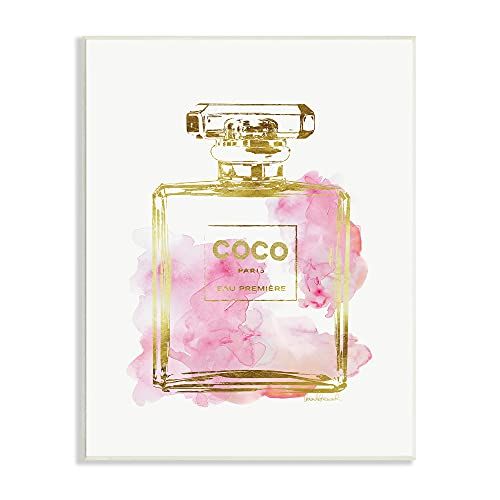 Stupell Industries Glam Perfume Bottle Gold Pink Wall Plaque Art, Proudly Made in USA | Amazon (US)