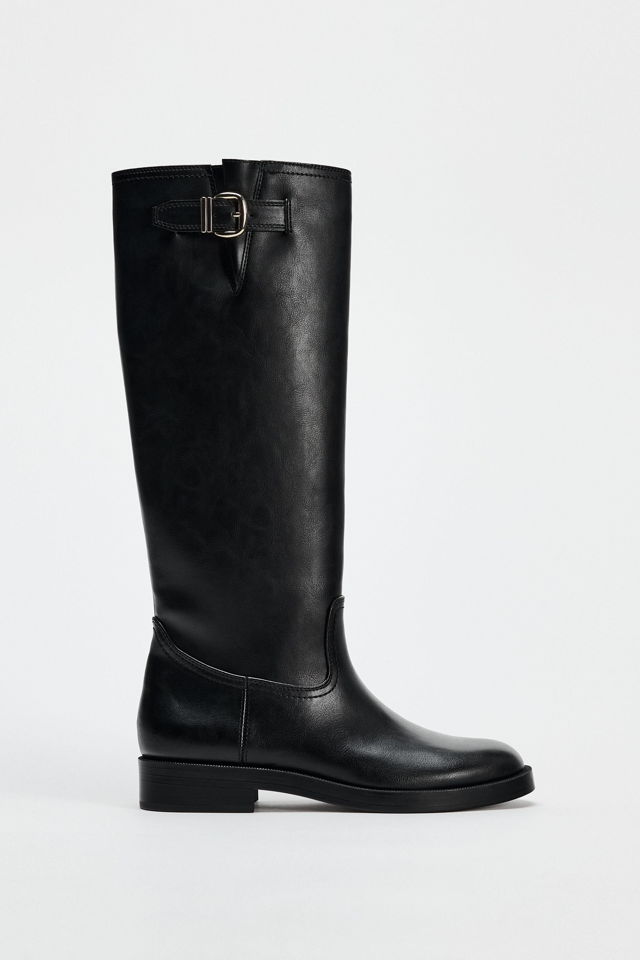 BUCKLE KNEE-HIGH BOOTS | Zara UK