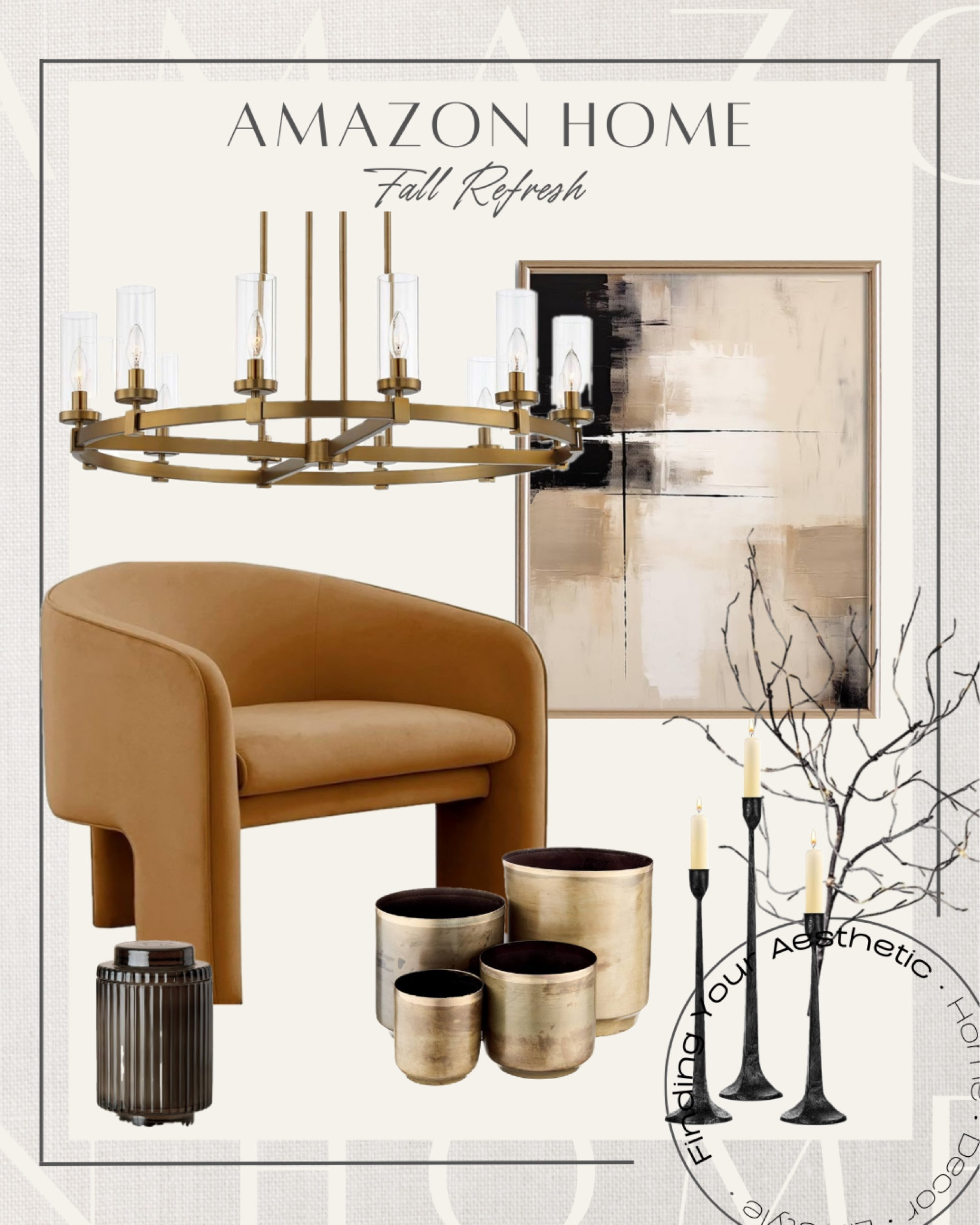 Fall home refresh with Amazon home furniture and home decor finds in rich hues and tones 

Accent chair modern // jewel tone home // abstract art // modern canvas art // RH inspired chandelier // restoration hardware look for less // gold chandelier dining // round gold chandelier // gold planters // iron taper candlesticks // fall candles // cozy home // led branch // neutral home // modern home 

#LTKHome #LTKFallSale #LTKSeasonal