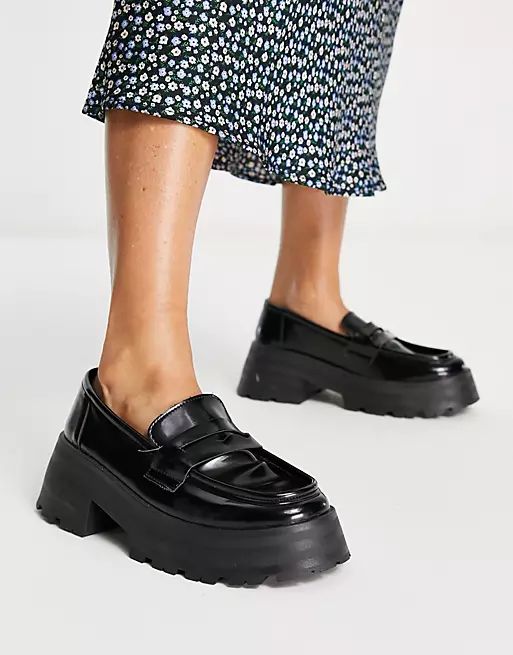 ASOS DESIGN Moonlight chunky loafers in black | ASOS (Global)