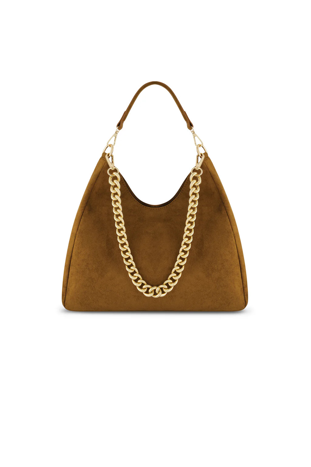 Tribeca Chain Suede Bag - Cognac | The Noli Shop