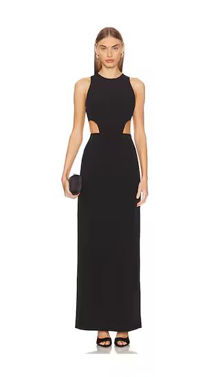 Naomi Halter Cut Out Gown in Black | Revolve Clothing (Global)