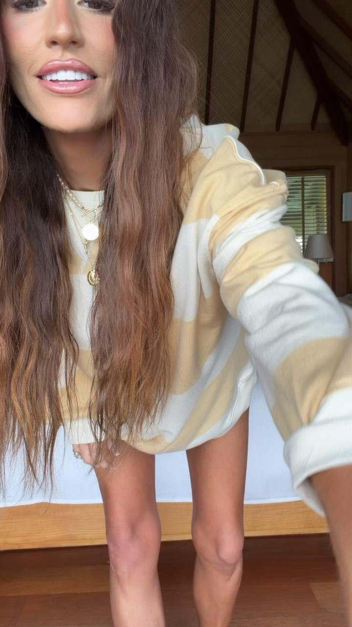 Resort wear, rainy day cozy outfit, beach outfit, vacation outfit, denim shorts

#LTKootd #LTKTravel #LTKdayinmylife