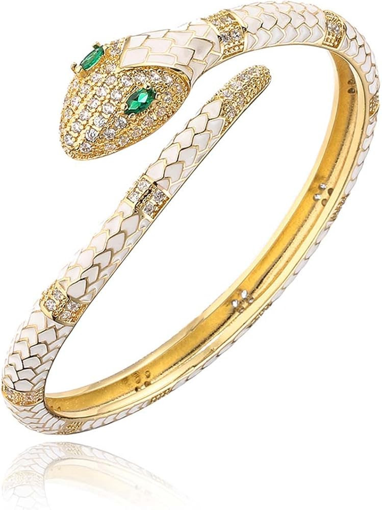 HETICA Punk Snake Bracelets Open Cuff Bracelet Gothic Snake Bracelet Expandable Bracelet Suitable... | Amazon (US)