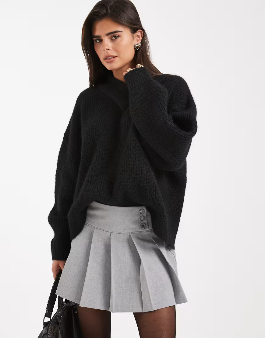 ASOS DESIGN v neck jumper in black | ASOS (Global)