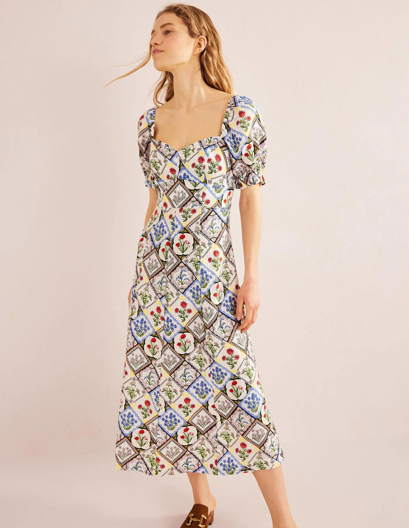 Sweetheart Linen Midi Dress | Boden (US)