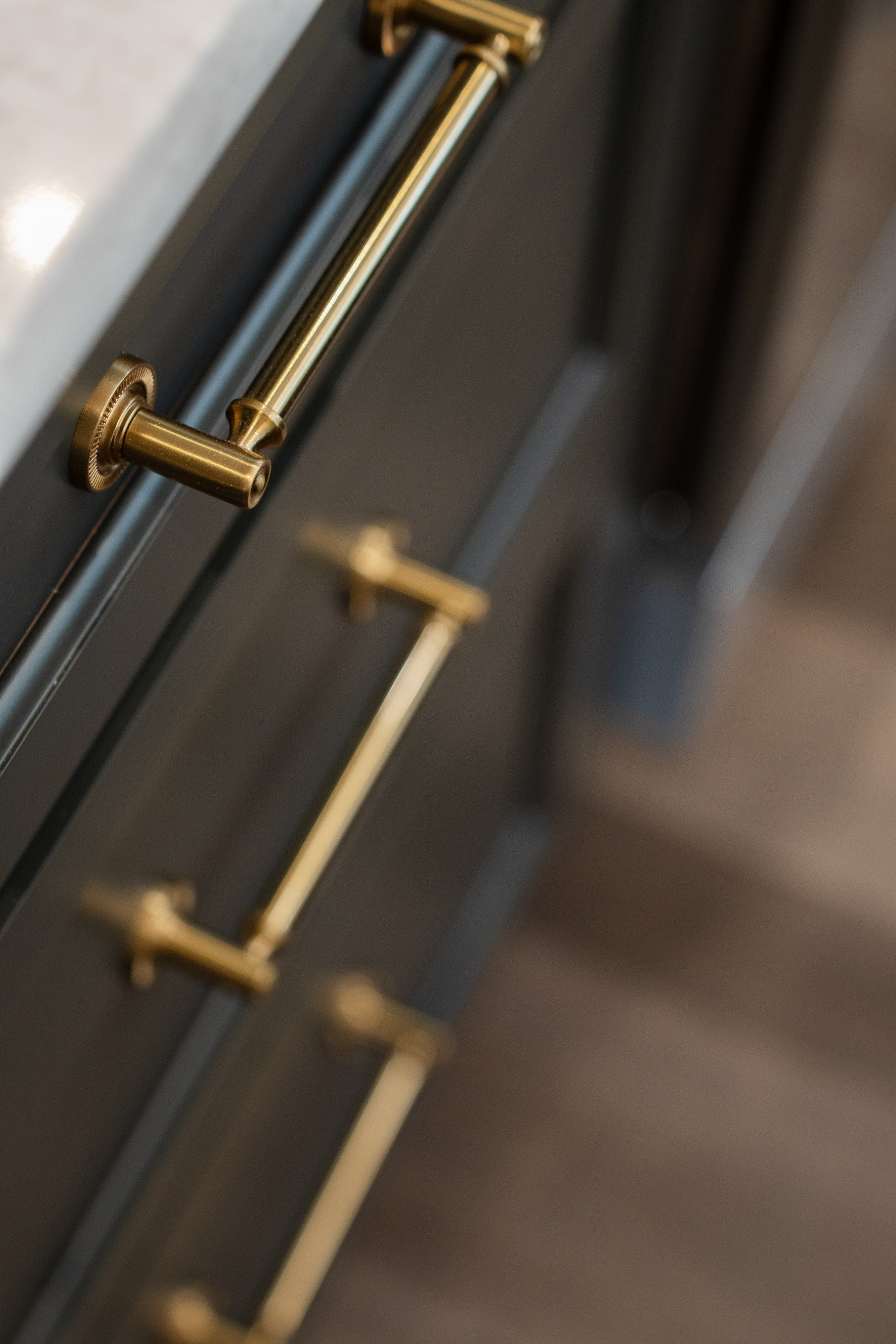 Traditional satin brass cabinet hardware with a subtle fluted detail.  

 #LTKHome