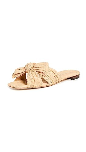 Loeffler Randall Women's Daphne Pleated Knot Flat Sandals, Natural, 6.5 Medium US | Amazon (US)