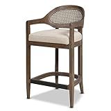 Jennifer Taylor Home Americana 26" Cane Back Counter-Height Bar Stool, Taupe Beige Textured Weave | Amazon (US)