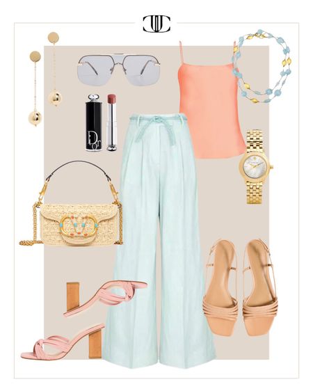 I love how soft and fresh this color palette works together for a beautiful look.  

Linen pants, sunglasses, summer outfit, spring outfit, casual outfit, earrings, lipstick, satin cami

#LTKstyletip #LTKover40 #LTKshoecrush