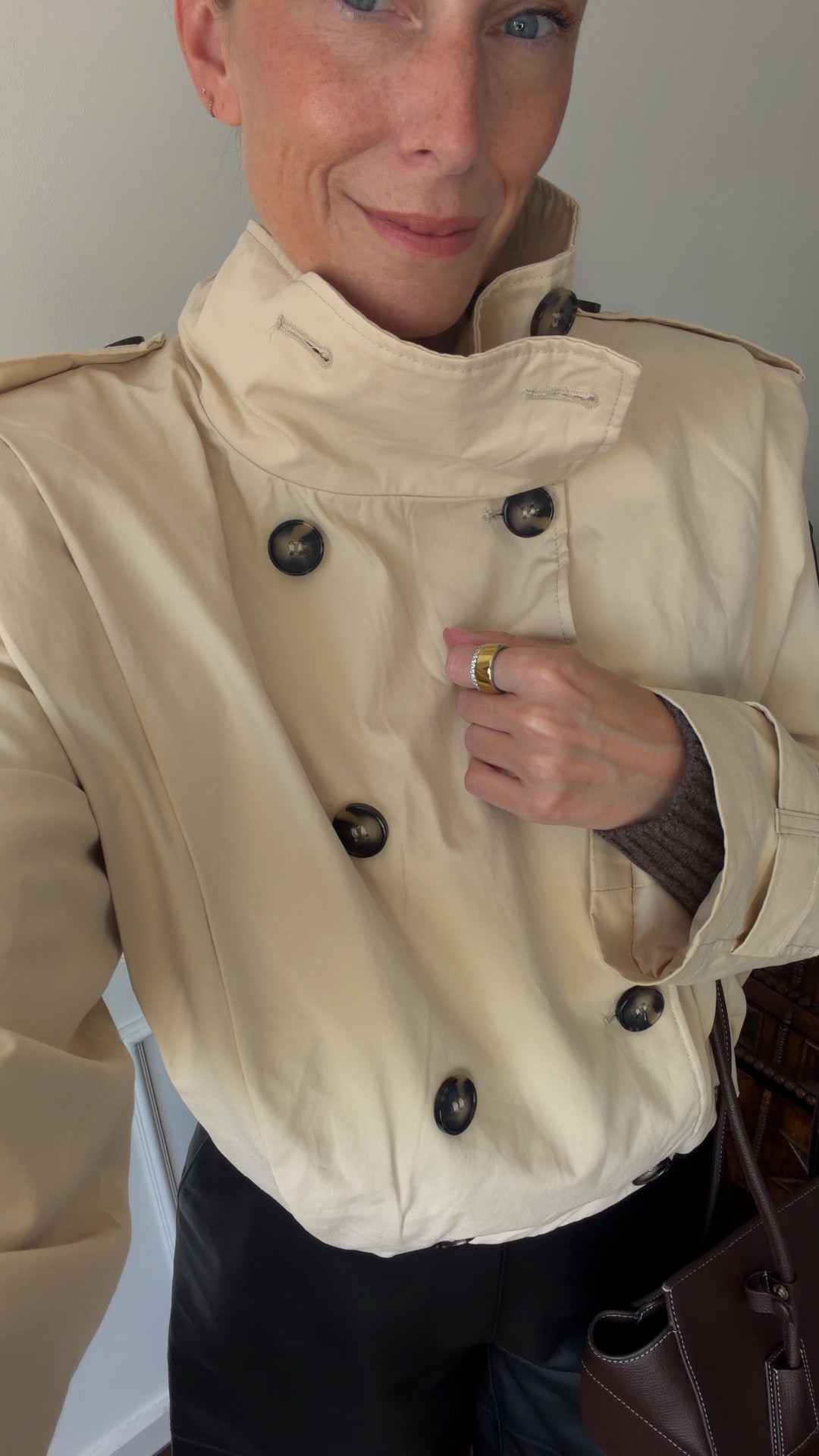 I have a small in the jacket, knit and top. 

Transitional outfits, transition looks, what to wear now, cropped trench coat, funnel neck jacket, bomber jacket

#LTKFashionMonth #LTKuk #LTKautumn
