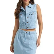 Lee® Women's Heritage Cropped Rider Denim Vest, Sizes XS-XXL - Walmart.com | Walmart (US)