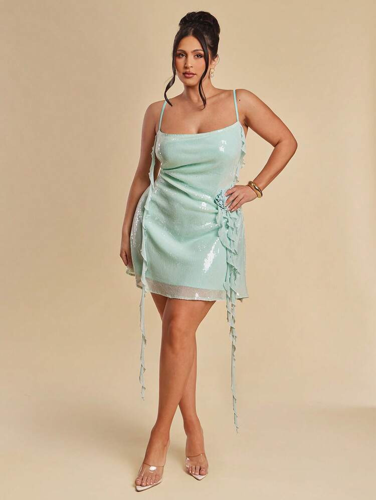 Mint sequin dress | SHEIN
