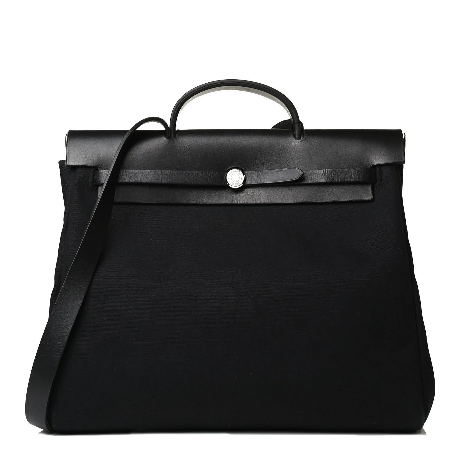 HERMES Toile Vache Calfskin Herbag 30 PM Black | FASHIONPHILE | Fashionphile